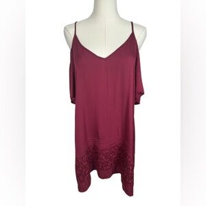 O'Neill Burgundy Cold Shoulder Mini Dress Size S